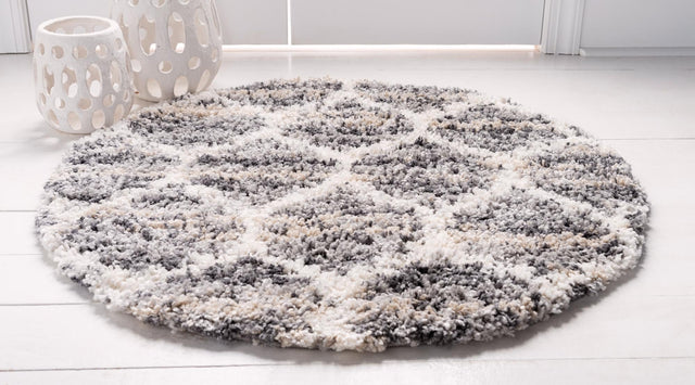 Gray 3' 3 x 3' 3 Hygge Shag Round Area Rug Thick Soft Touch Fluffy & Plush Shaggy Pile 100% Polypropylene With Jute Backing Modern Carpet for Sale at Rug Engine