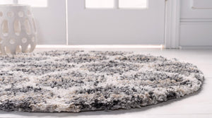 Gray 3' 3 x 3' 3 Hygge Shag Round Area Rug Thick Soft Touch Fluffy & Plush Shaggy Pile 100% Polypropylene With Jute Backing Modern Carpet for Sale at Rug Engine