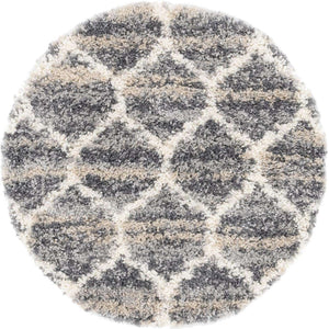 Gray 3' 3 x 3' 3 Hygge Shag Round Area Rug Thick Soft Touch Fluffy & Plush Shaggy Pile 100% Polypropylene With Jute Backing Modern Carpet for Sale at Rug Engine
