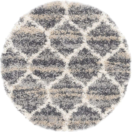 Gray 3' 3 x 3' 3 Hygge Shag Round Area Rug Thick Soft Touch Fluffy & Plush Shaggy Pile 100% Polypropylene With Jute Backing Modern Carpet for Sale at Rug Engine