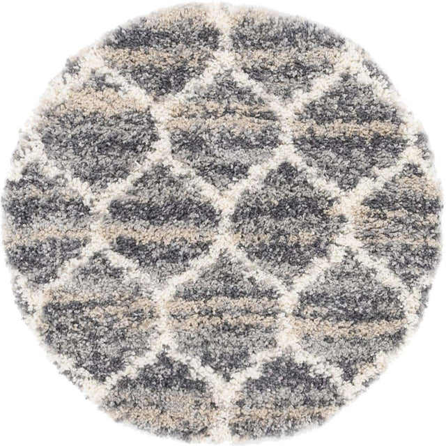Gray 3' 3 x 3' 3 Hygge Shag Round Area Rug Thick Soft Touch Fluffy & Plush Shaggy Pile 100% Polypropylene With Jute Backing Modern Carpet for Sale at Rug Engine