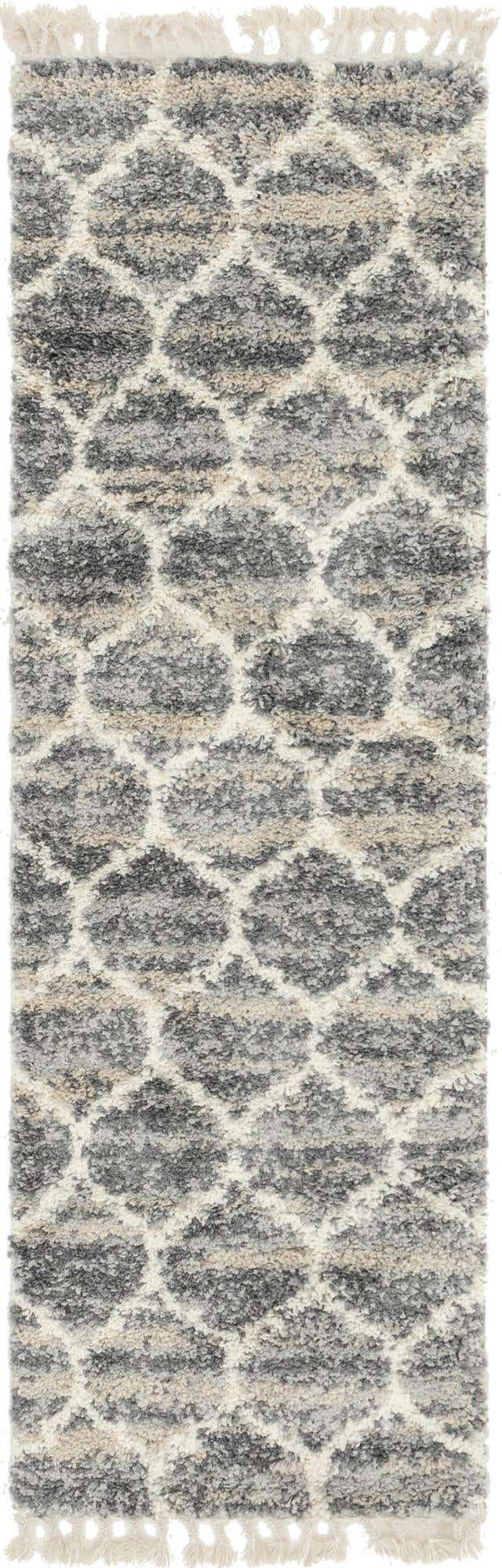 Gray 2' 7 x 8' 2 Hygge Shag Runner Area Rug Thick Soft Touch Fluffy & Plush Shaggy Pile 100% Polypropylene With Jute Backing Modern Carpet for Sale at Rug Engine