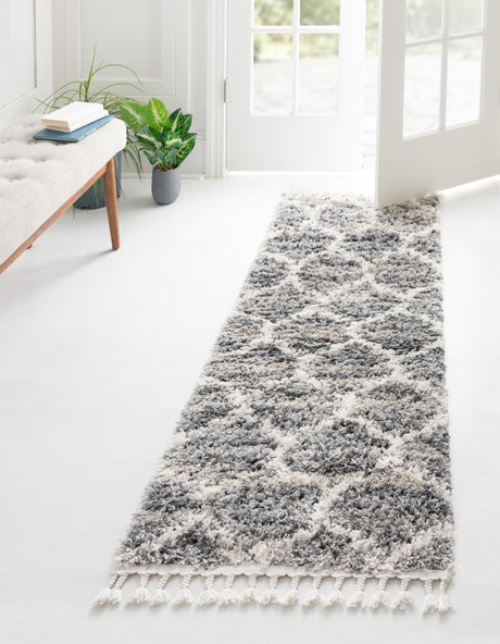 Gray 2' 7 x 8' 2 Hygge Shag Runner Area Rug Thick Soft Touch Fluffy & Plush Shaggy Pile 100% Polypropylene With Jute Backing Modern Carpet for Sale at Rug Engine