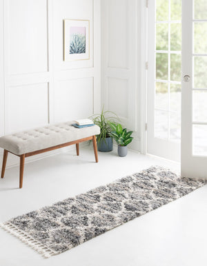 Gray 2' 7 x 8' 2 Hygge Shag Runner Area Rug Thick Soft Touch Fluffy & Plush Shaggy Pile 100% Polypropylene With Jute Backing Modern Carpet for Sale at Rug Engine