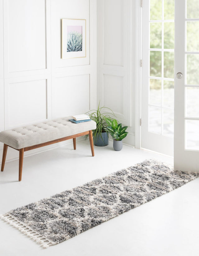 Gray 2' 7 x 8' 2 Hygge Shag Runner Area Rug Thick Soft Touch Fluffy & Plush Shaggy Pile 100% Polypropylene With Jute Backing Modern Carpet for Sale at Rug Engine