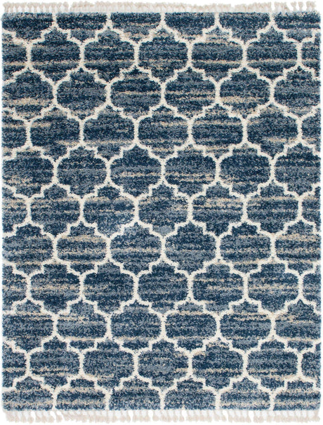 Blue 8' x 10' Hygge Shag Rectangle Area Rug Thick Soft Touch Fluffy & Plush Shaggy Pile 100% Polypropylene With Jute Backing Modern Carpet for Sale at Rug Engine