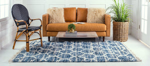 Blue 8' x 10' Hygge Shag Rectangle Area Rug Thick Soft Touch Fluffy & Plush Shaggy Pile 100% Polypropylene With Jute Backing Modern Carpet for Sale at Rug Engine