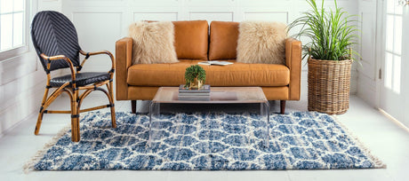 Blue 8' x 10' Hygge Shag Rectangle Area Rug Thick Soft Touch Fluffy & Plush Shaggy Pile 100% Polypropylene With Jute Backing Modern Carpet for Sale at Rug Engine