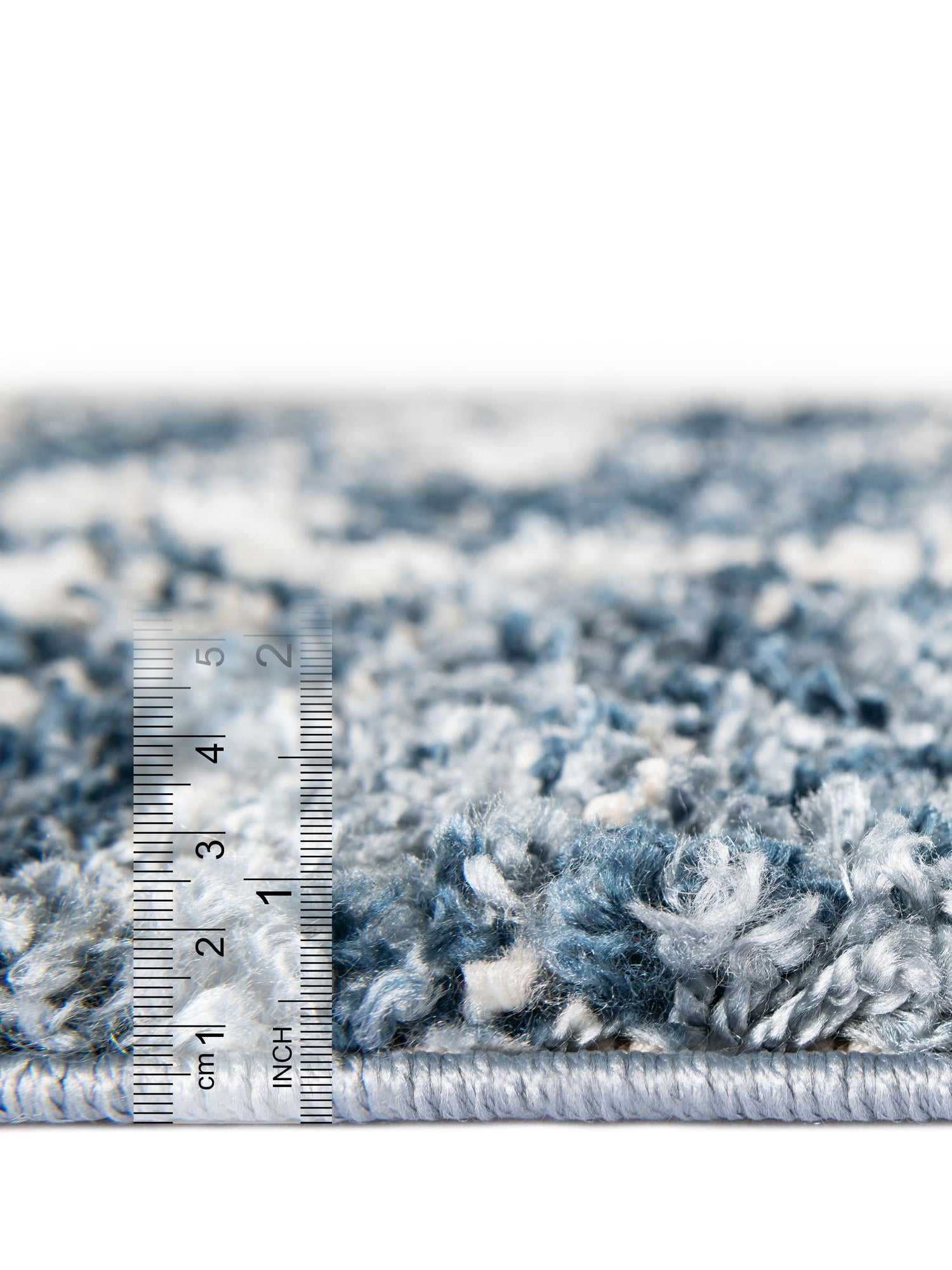 Blue 4' 1 x 6' 1 Hygge Shag Rectangle Area Rug Thick Soft Touch Fluffy & Plush Shaggy Pile 100% Polypropylene With Jute Backing Modern Carpet for Sale at Rug Engine