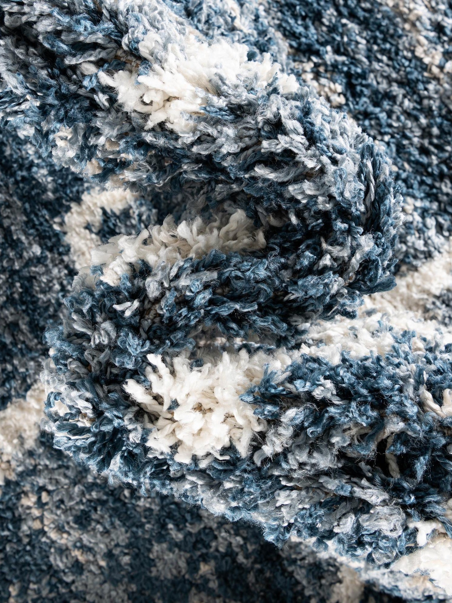 Blue 4' 1 x 6' 1 Hygge Shag Rectangle Area Rug Thick Soft Touch Fluffy & Plush Shaggy Pile 100% Polypropylene With Jute Backing Modern Carpet for Sale at Rug Engine