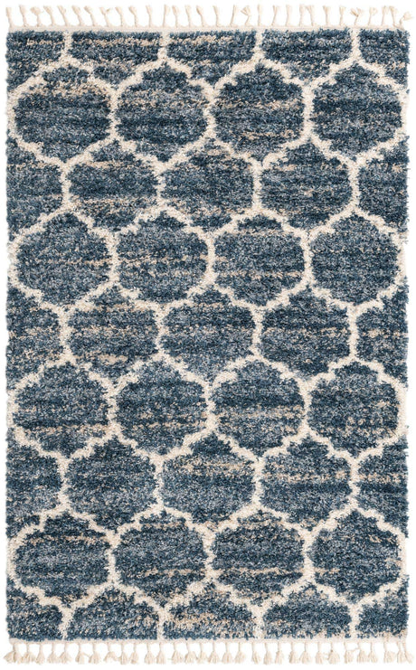 Blue 5' 1 x 8' Hygge Shag Rectangle Area Rug Thick Soft Touch Fluffy & Plush Shaggy Pile 100% Polypropylene With Jute Backing Modern Carpet for Sale at Rug Engine