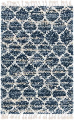 Blue 4' 1 x 6' 1 Hygge Shag Rectangle Rug