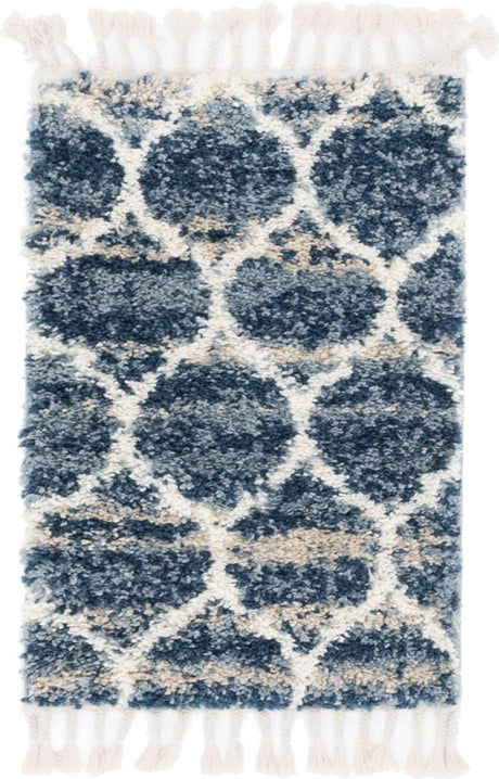 Blue 2' 2 x 3' 1 Hygge Shag Rectangle Area Rug Thick Soft Touch Fluffy & Plush Shaggy Pile 100% Polypropylene With Jute Backing Modern Carpet for Sale at Rug Engine