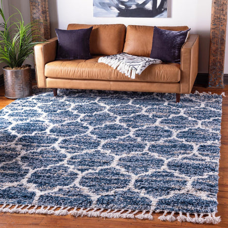 Blue 8' x 8' Hygge Shag Square Area Rug Thick Soft Touch Fluffy & Plush Shaggy Pile 100% Polypropylene With Jute Backing Modern Carpet for Sale at Rug Engine