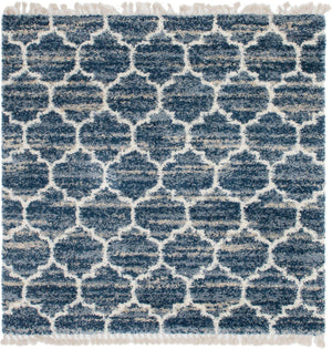 Blue 8' x 8' Hygge Shag Square Area Rug Thick Soft Touch Fluffy & Plush Shaggy Pile 100% Polypropylene With Jute Backing Modern Carpet for Sale at Rug Engine
