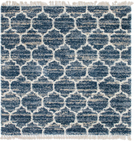 Blue 8' x 8' Hygge Shag Square Area Rug Thick Soft Touch Fluffy & Plush Shaggy Pile 100% Polypropylene With Jute Backing Modern Carpet for Sale at Rug Engine