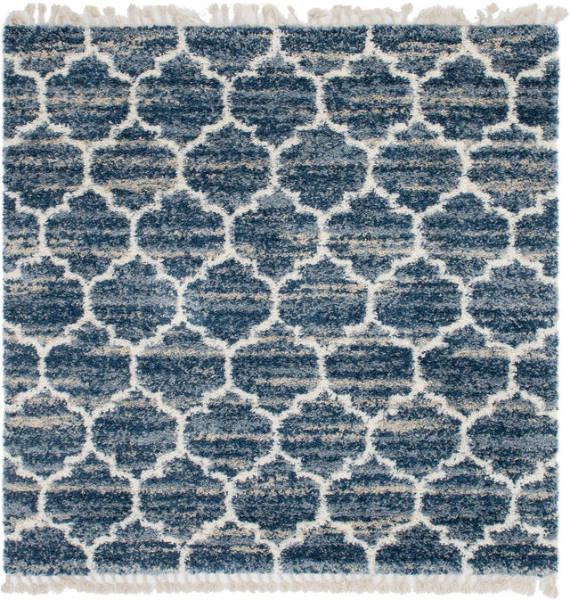 Blue 8' x 8' Hygge Shag Square Area Rug Thick Soft Touch Fluffy & Plush Shaggy Pile 100% Polypropylene With Jute Backing Modern Carpet for Sale at Rug Engine