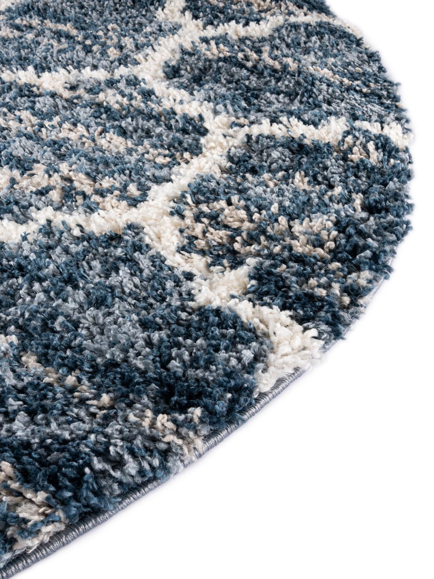 Blue 5' x 5' Hygge Shag Round Area Rug Thick Soft Touch Fluffy & Plush Shaggy Pile 100% Polypropylene With Jute Backing Modern Carpet for Sale at Rug Engine