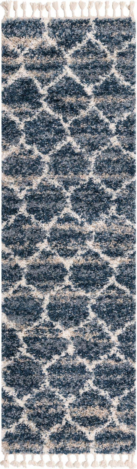 Blue 2' 7 x 8' 2 Hygge Shag Runner Area Rug Thick Soft Touch Fluffy & Plush Shaggy Pile 100% Polypropylene With Jute Backing Modern Carpet for Sale at Rug Engine