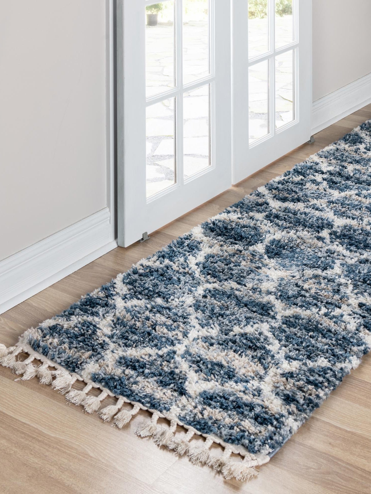Blue 2' 7 x 8' 2 Hygge Shag Runner Area Rug Thick Soft Touch Fluffy & Plush Shaggy Pile 100% Polypropylene With Jute Backing Modern Carpet for Sale at Rug Engine