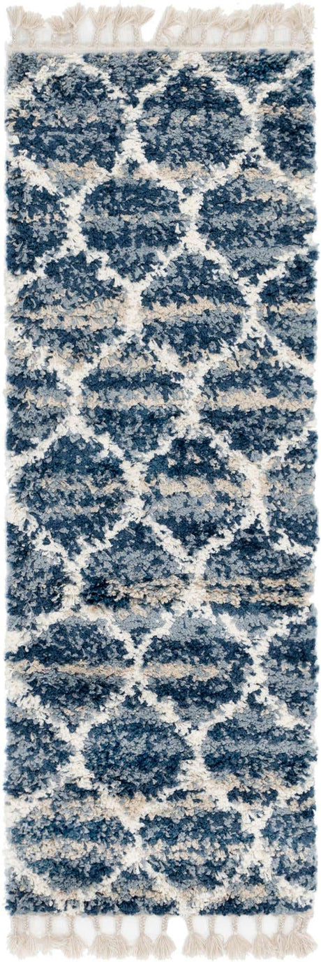 Blue 2' 2 x 6' 1 Hygge Shag Runner Area Rug Thick Soft Touch Fluffy & Plush Shaggy Pile 100% Polypropylene With Jute Backing Modern Carpet for Sale at Rug Engine