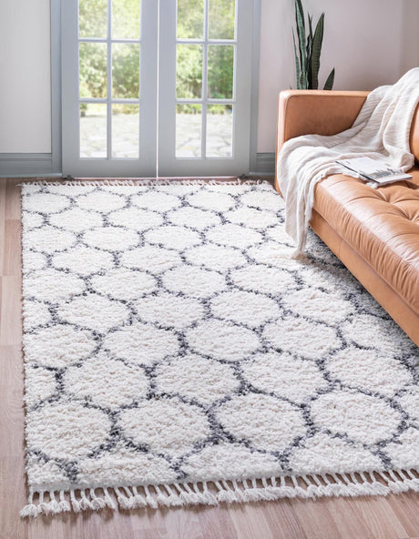 Ivory 8' x 10' Hygge Shag Rectangle Area Rug Thick Soft Touch Fluffy & Plush Shaggy Pile 100% Polypropylene With Jute Backing Modern Carpet for Sale at Rug Engine