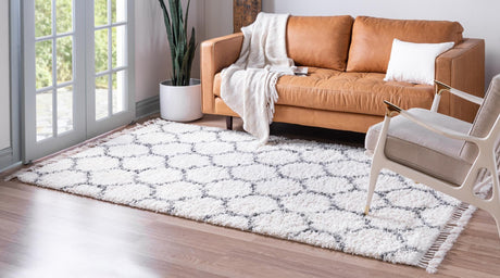 Ivory 8' x 10' Hygge Shag Rectangle Area Rug Thick Soft Touch Fluffy & Plush Shaggy Pile 100% Polypropylene With Jute Backing Modern Carpet for Sale at Rug Engine