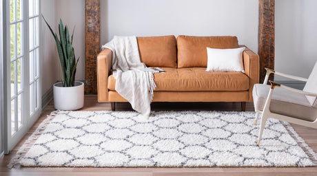 Ivory 8' x 10' Hygge Shag Rectangle Area Rug Thick Soft Touch Fluffy & Plush Shaggy Pile 100% Polypropylene With Jute Backing Modern Carpet for Sale at Rug Engine