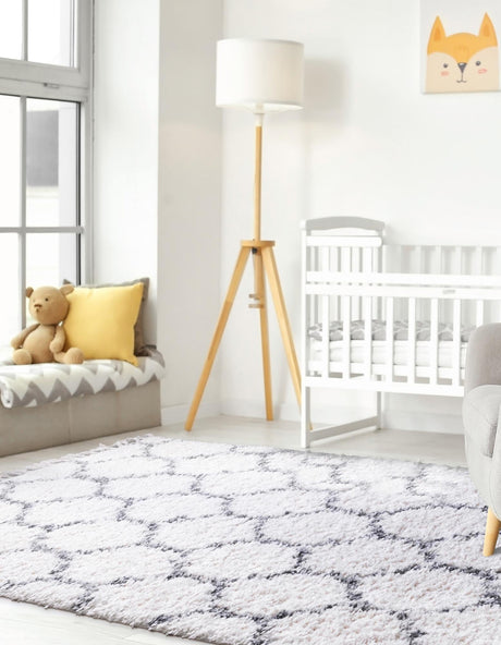 Ivory 5' 1 x 8' Hygge Shag Rectangle Area Rug Thick Soft Touch Fluffy & Plush Shaggy Pile 100% Polypropylene With Jute Backing Modern Carpet for Sale at Rug Engine