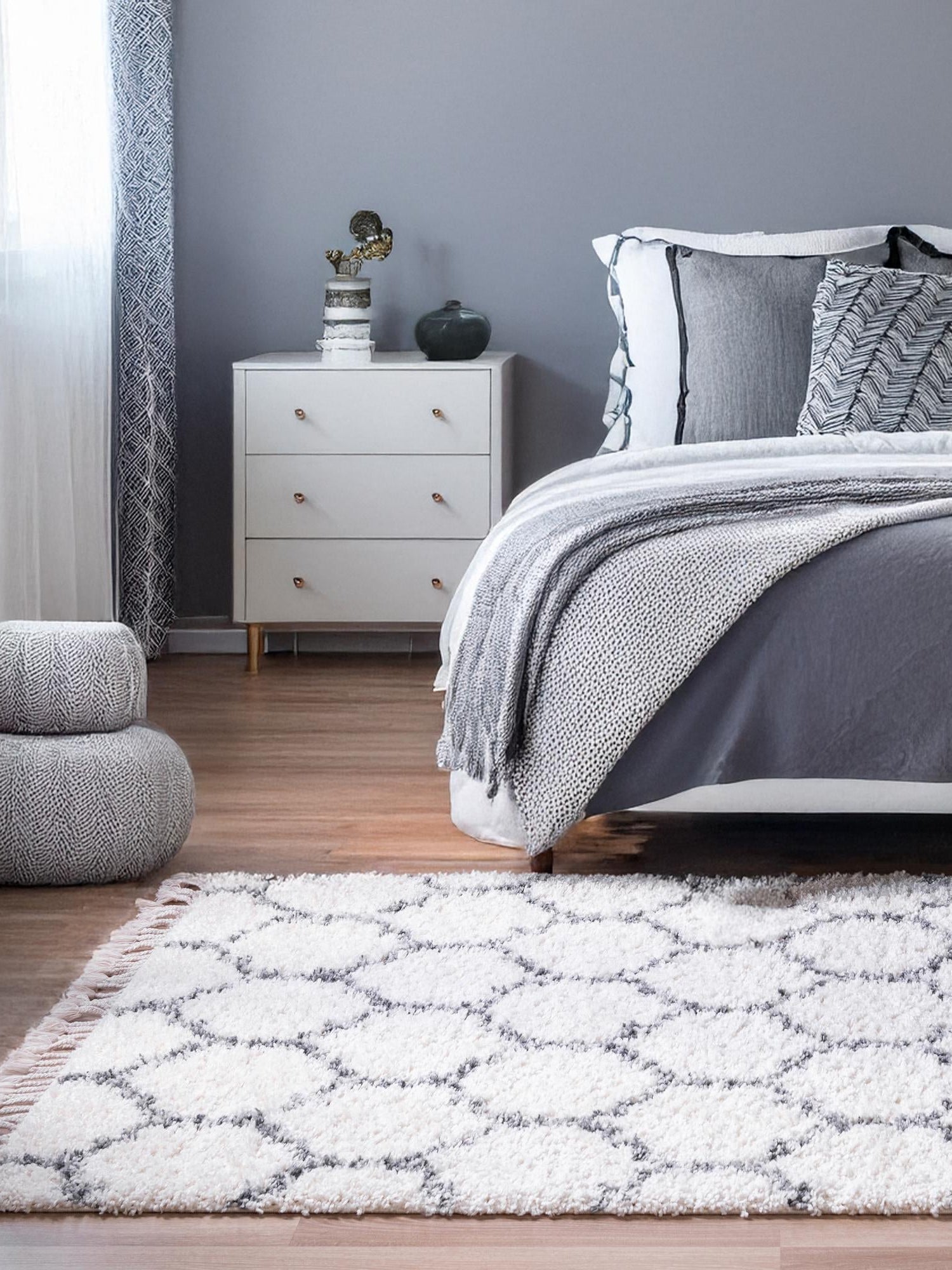 Ivory 5' 1 x 8' Hygge Shag Rectangle Area Rug Thick Soft Touch Fluffy & Plush Shaggy Pile 100% Polypropylene With Jute Backing Modern Carpet for Sale at Rug Engine