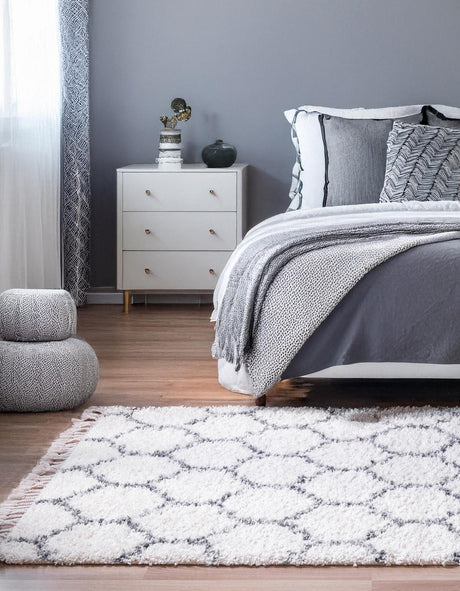 Ivory 8' x 10' Hygge Shag Rectangle Area Rug Thick Soft Touch Fluffy & Plush Shaggy Pile 100% Polypropylene With Jute Backing Modern Carpet for Sale at Rug Engine