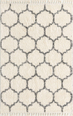Ivory 5' 1 x 8' Hygge Shag Rectangle Area Rug Thick Soft Touch Fluffy & Plush Shaggy Pile 100% Polypropylene With Jute Backing Modern Carpet for Sale at Rug Engine