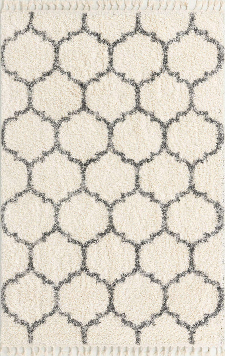 Ivory 5' 1 x 8' Hygge Shag Rectangle Area Rug Thick Soft Touch Fluffy & Plush Shaggy Pile 100% Polypropylene With Jute Backing Modern Carpet for Sale at Rug Engine