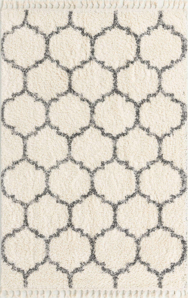 Ivory 5' 1 x 8' Hygge Shag Rectangle Area Rug Thick Soft Touch Fluffy & Plush Shaggy Pile 100% Polypropylene With Jute Backing Modern Carpet for Sale at Rug Engine