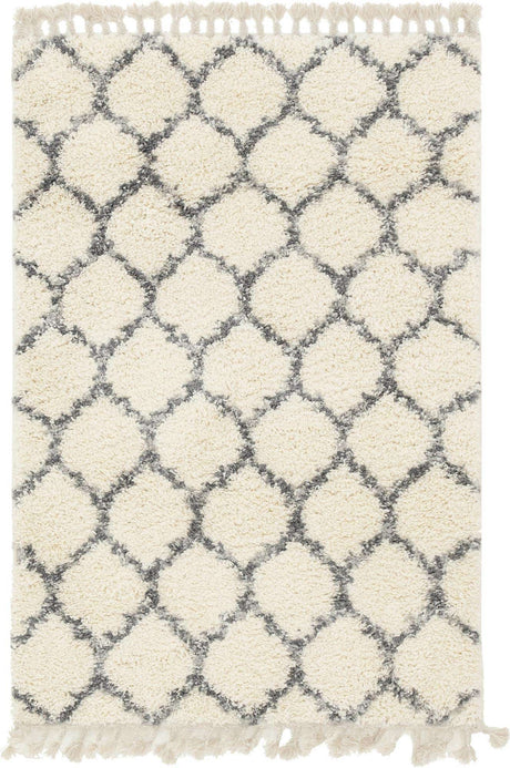 Ivory 4' 1 x 6' 1 Hygge Shag Rectangle Area Rug Thick Soft Touch Fluffy & Plush Shaggy Pile 100% Polypropylene With Jute Backing Modern Carpet for Sale at Rug Engine