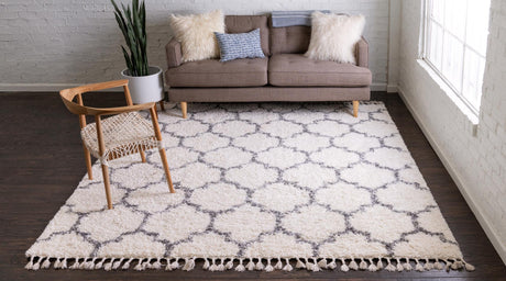 Ivory 8' x 8' Hygge Shag Square Area Rug Thick Soft Touch Fluffy & Plush Shaggy Pile 100% Polypropylene With Jute Backing Modern Carpet for Sale at Rug Engine