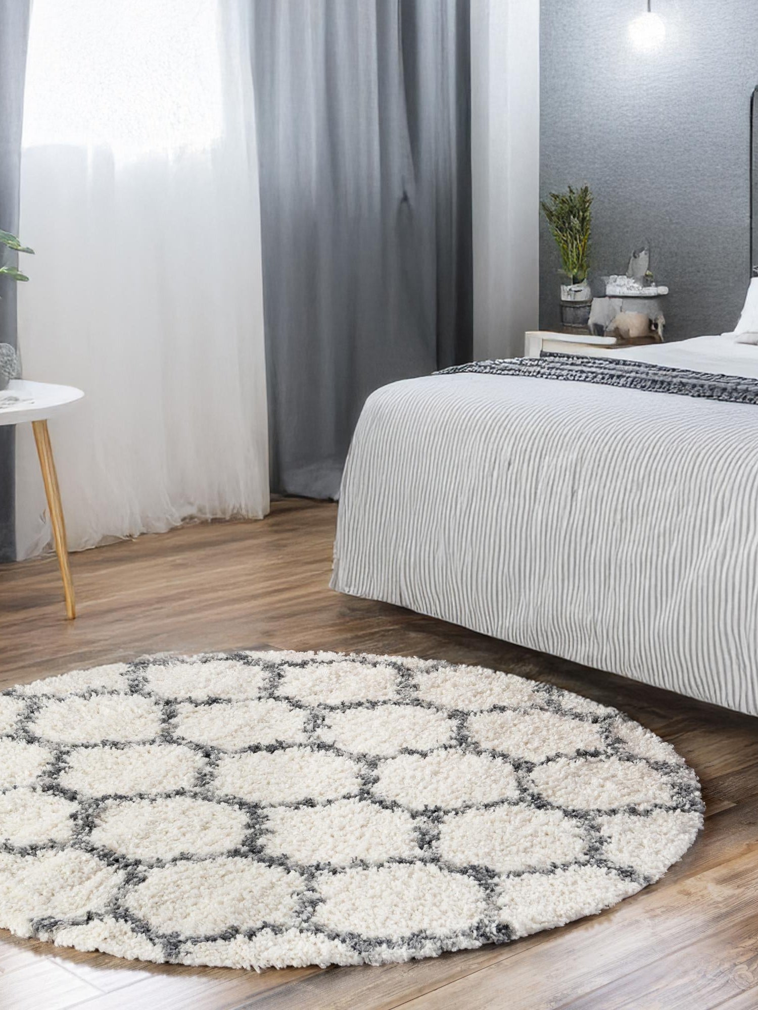 Ivory 3' 3 x 3' 3 Hygge Shag Round Area Rug Thick Soft Touch Fluffy & Plush Shaggy Pile 100% Polypropylene With Jute Backing Modern Carpet for Sale at Rug Engine