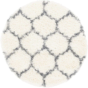 Ivory 3' 3 x 3' 3 Hygge Shag Round Rug