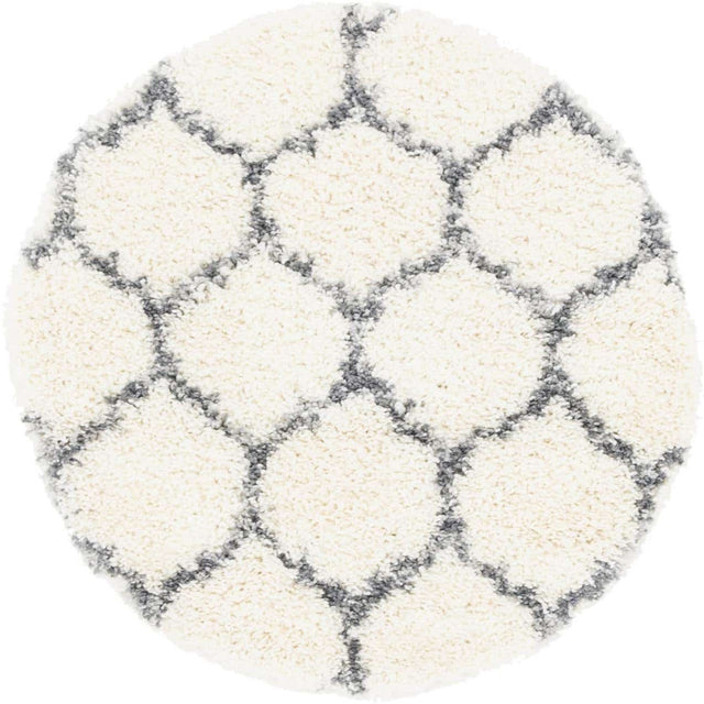 Ivory 3' 3 x 3' 3 Hygge Shag Round Rug