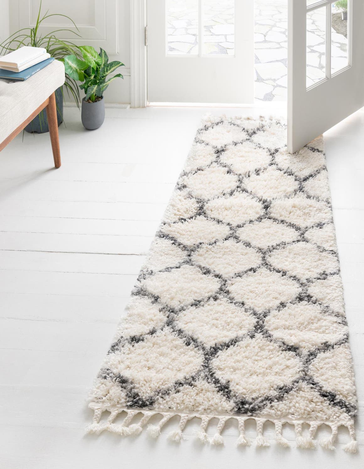Ivory 2' 2 x 6' 1 Hygge Shag Runner Area Rug Thick Soft Touch Fluffy & Plush Shaggy Pile 100% Polypropylene With Jute Backing Modern Carpet for Sale at Rug Engine