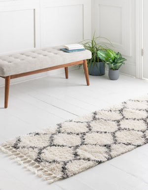 Ivory 2' 2 x 6' 1 Hygge Shag Runner Rug
