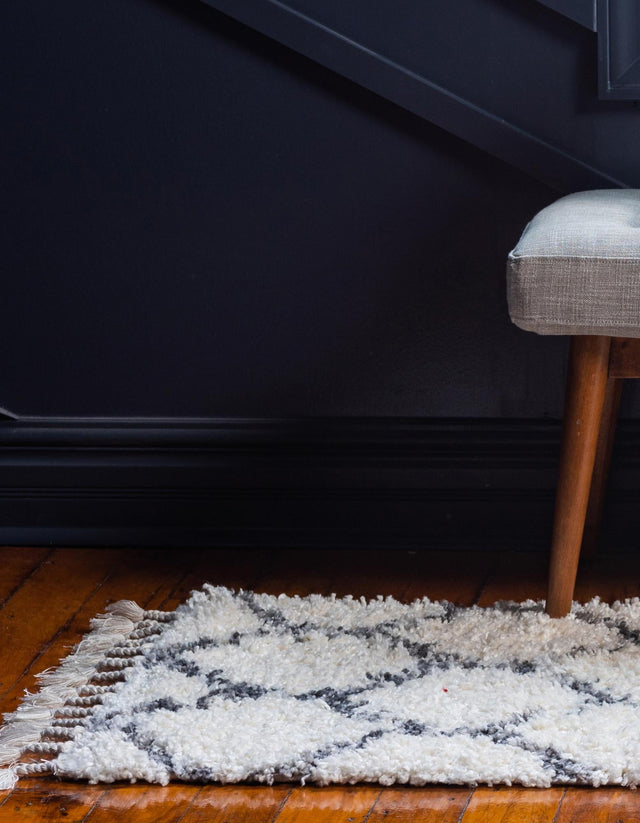 Ivory 2' 2 x 6' 1 Hygge Shag Runner Rug