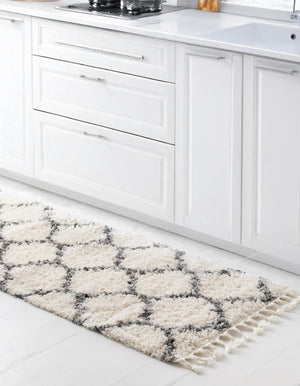 Ivory 2' 2 x 6' 1 Hygge Shag Runner Rug