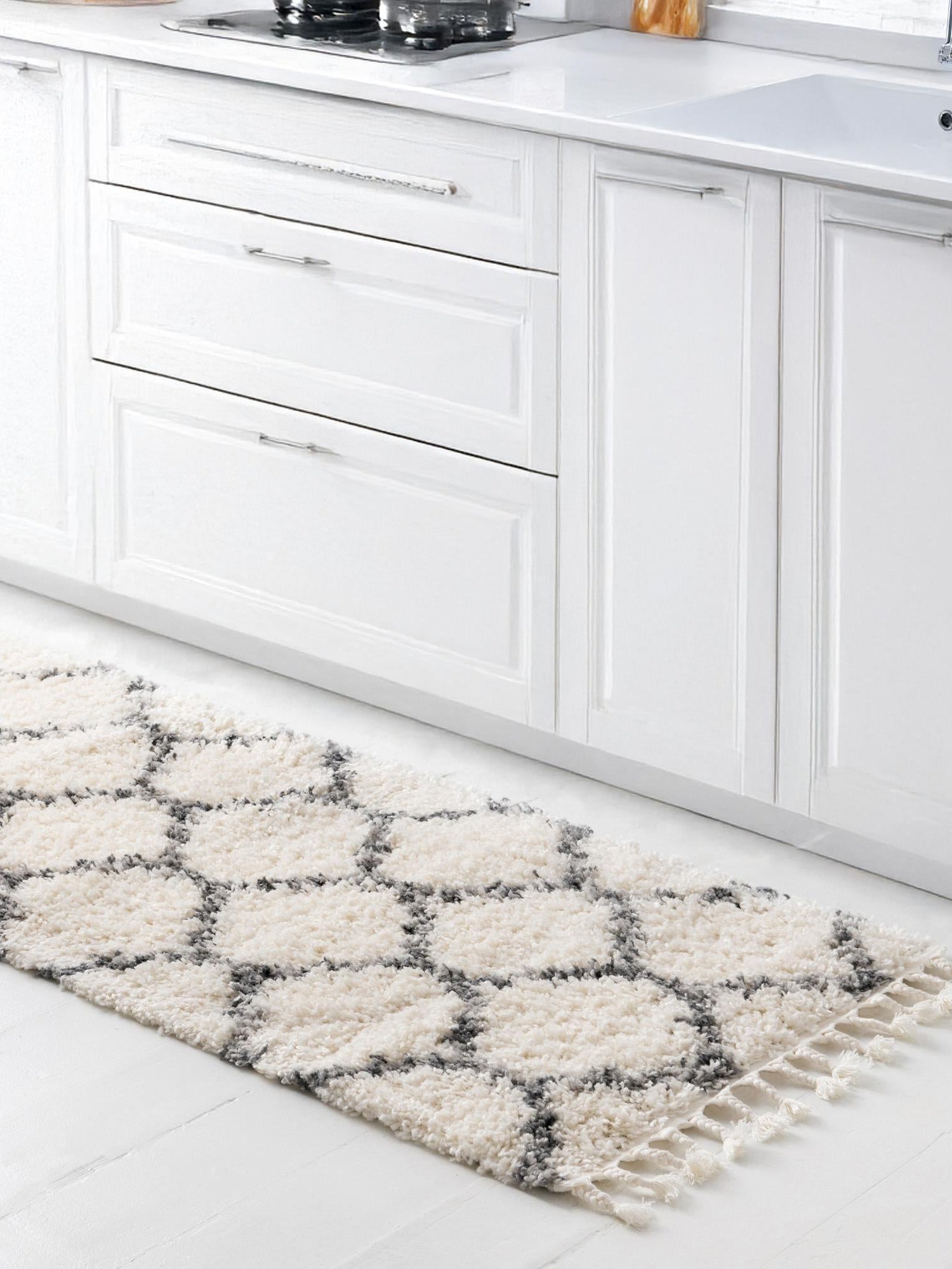 Ivory 2' 7 x 8' 2 Hygge Shag Runner Area Rug Thick Soft Touch Fluffy & Plush Shaggy Pile 100% Polypropylene With Jute Backing Modern Carpet for Sale at Rug Engine