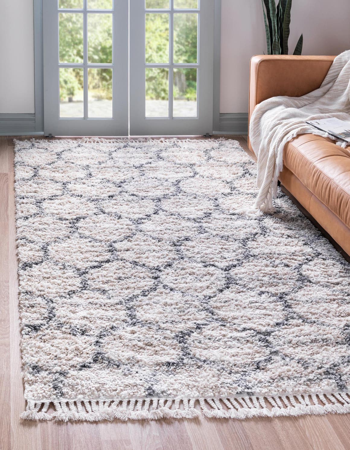 Beige 9' x 12' 2 Hygge Shag Rectangle Area Rug Thick Soft Touch Fluffy & Plush Shaggy Pile 100% Polypropylene With Jute Backing Modern Carpet for Sale at Rug Engine