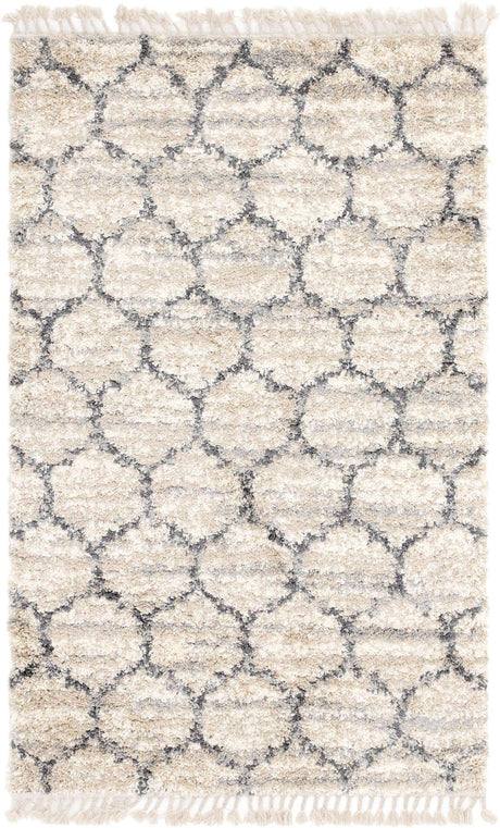 Beige 5' 1 x 8' Hygge Shag Rectangle Area Rug Thick Soft Touch Fluffy & Plush Shaggy Pile 100% Polypropylene With Jute Backing Modern Carpet for Sale at Rug Engine
