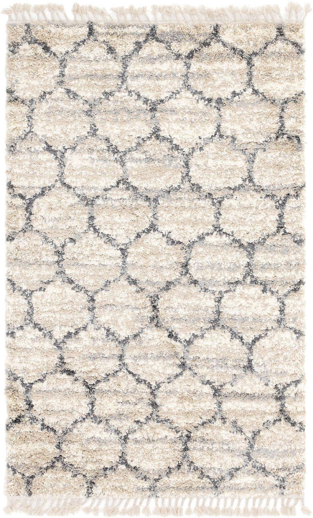Beige 5' 1 x 8' Hygge Shag Rectangle Area Rug Thick Soft Touch Fluffy & Plush Shaggy Pile 100% Polypropylene With Jute Backing Modern Carpet for Sale at Rug Engine
