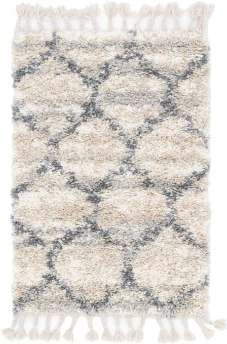 Beige 2' 2 x 3' 1 Hygge Shag Rectangle Area Rug Thick Soft Touch Fluffy & Plush Shaggy Pile 100% Polypropylene With Jute Backing Modern Carpet for Sale at Rug Engine