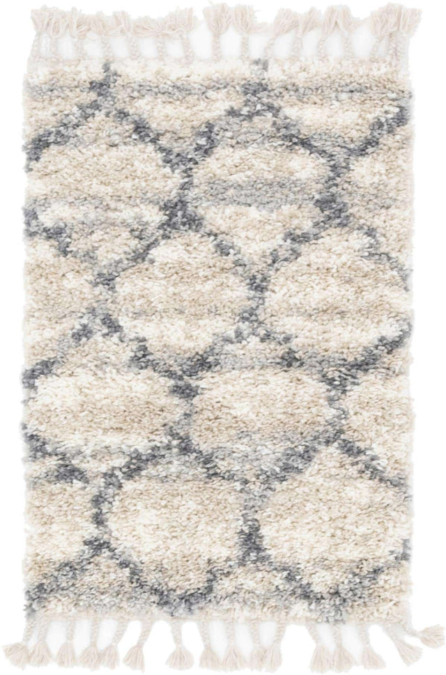 Beige 2' 2 x 3' 1 Hygge Shag Rectangle Area Rug Thick Soft Touch Fluffy & Plush Shaggy Pile 100% Polypropylene With Jute Backing Modern Carpet for Sale at Rug Engine