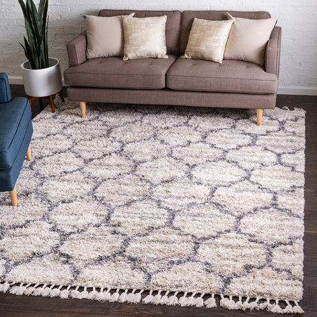 Beige 8' x 8' Hygge Shag Square Area Rug Thick Soft Touch Fluffy & Plush Shaggy Pile 100% Polypropylene With Jute Backing Modern Carpet for Sale at Rug Engine